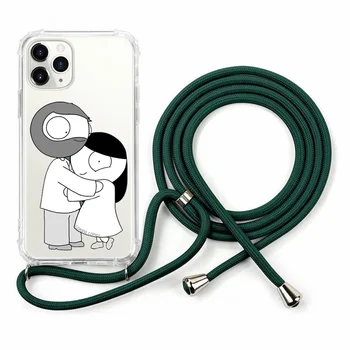 Ремешок через плечо для мальчика и девочки из аниме-мультфильма, изготовленный на заказ прозрачный ударопрочный чехол-бампер для iPhone 14 14 Pro Max 13 12 11