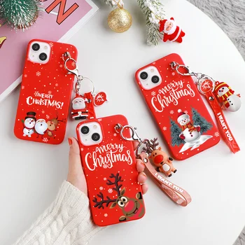 Рождественская Кукла Олень Брелок Чехол Для Xiaomi Redmi Note 8T 9s 9C NFC 11 11s 9A A1 9T 12c 10c 10 9 8 7 10S K40 K20 Pro Max Чехол