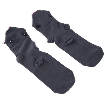 Рождественские Чулки, вязаные носки с акулами, Милые Зимние Вязаные носки для теплого пола, подарки для женщин и мужчин
