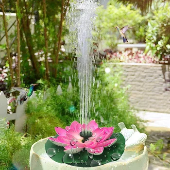 Розовая ванна с плавающей водяной птицей, солнечный фонтанный насос с лотосом, аквариум для водных видов, украшение сада, бассейна, солнечная панель 15,5 см