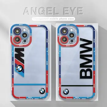 Роскошный Автомобильный Логотип BMW-M4 Прозрачный Чехол Для Телефона 14 13 12 11 Pro Max Mini XR XS Max X XS 7 8 6 6S Plus SE 2022 Angel Eyes