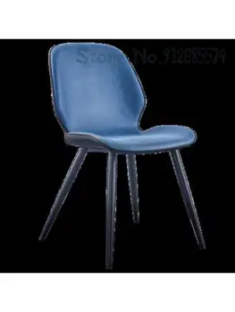 Роскошный стул Nordic Light, Современный обеденный стул с простой железной спинкой, Столы и стулья для домашних переговоров, кабинета, столовой для отдыха