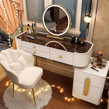 Роскошный Туалетный столик для хранения Компьютерное зеркало для макияжа в Скандинавском стиле Органайзер Туалетный столик Угловой Tocador Maquillaje Мебель для дома