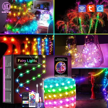 Светодиодные фонари, гирлянды, интеллектуальное точечное управление, граффити, Wi-Fi, Bluetooth, Волшебный Рождественский праздничный светильник для вечеринки, водонепроницаемый