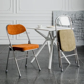 Скандинавские бархатные обеденные стулья для ресторана, мебель для дома, креативный складной стул, Простой обеденный стул для маленькой квартиры со спинкой Z