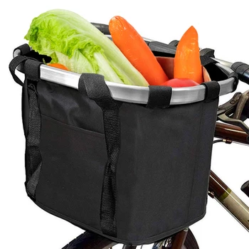 Складная сумка для переноски велосипеда, алюминиевая рама, переносная сумка для переноски велосипеда, Передняя корзина велосипеда, складной органайзер MTB для езды на велосипеде