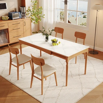 Складные деревянные обеденные столы Современный роскошный дизайн Выдвижные боковые обеденные столы Кухонная мебель для дома Nordic Esstisch SR50DT