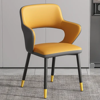 Современные подлокотники, металлические стулья с высокой спинкой в скандинавском стиле, обеденные стулья для гостиной, роскошные шезлонги для отдыха, мебель для помещений
