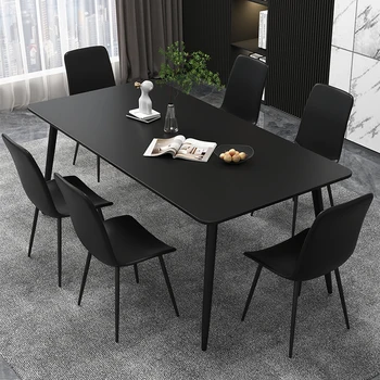 Современный светлый Роскошный обеденный стол из грифельной доски, чайный стул, Комбинированная Прямоугольная домашняя кофейня, мебель для центра зала