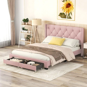 Современный элегантный дизайн, кровать для хранения постельного белья размера 