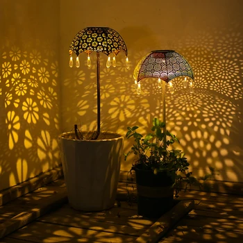 Солнечные фонари для чайников, Кованое железо, Подключаемое освещение для газона, фонарь на солнечной энергии, Водонепроницаемая Ландшафтная художественная лампа для сада на открытом воздухе