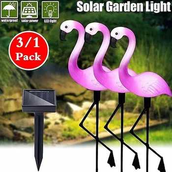 Солнечный Водонепроницаемый светильник для газона Садовый Свайный Ландшафтный светильник Ландшафтное освещение Flamingo Наружный светильник Светодиодный Декоративный светильник для сада