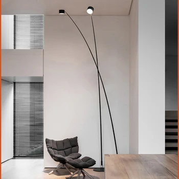 Торшер на высоком шесте в стиле скандинавского минимализма, модельная комната, итальянский дизайнер, интернет-знаменитость, диван в гостиной