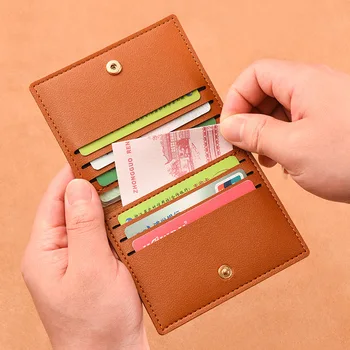 Ультратонкий маленький кошелек для банковских карт, с несколькими слотами для карт, женский кошелек, мужская сумка для кредитных карт, мужской кошелек для карт, Твердый кожаный кошелек